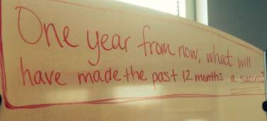 My motivational year-long success board at work